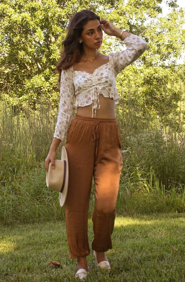 Leaves Pant  Camel